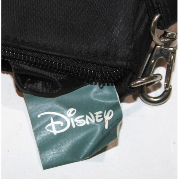 Disney Tinker Bell Tink Black Nylon Zippered Strapped Sequin Tote Bag Purse  8" - Picture 10 of 11